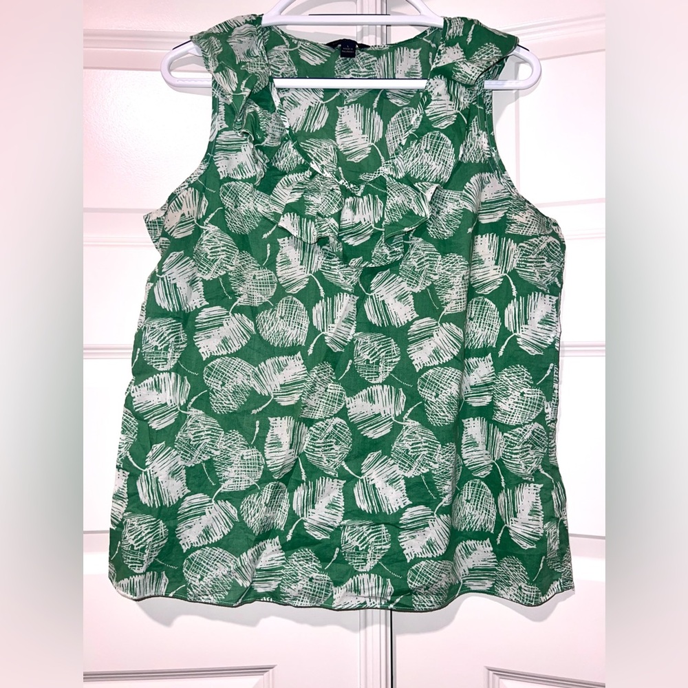 Banana Republic Green Patterned Women's Top